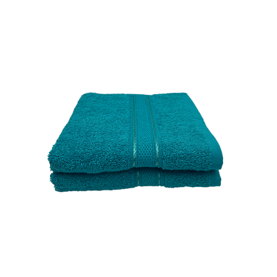 Daffodil Hand Towel (Turquoise Blue) Stripe Diamond Dobby (40 x 60 Cm) 100% Cotton - (Set of 2) 500 Gsm