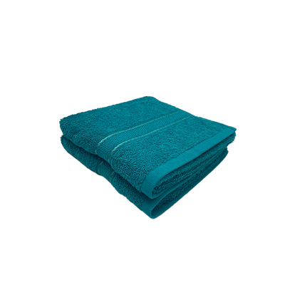 Daffodil Hand Towel (Turquoise Blue) Stripe Diamond Dobby (40 x 60 Cm) 100% Cotton - (Set of 2) 500 Gsm