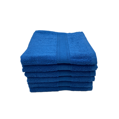 Daffodil Hand Towel (Royal Blue) Stripe Diamond Dobby (40 x 60 Cm) 100% Cotton - (Set of 6) 500 Gsm