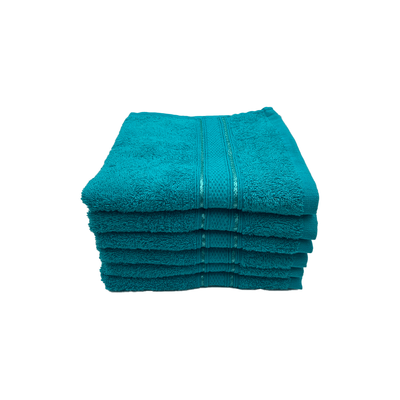 Daffodil Hand Towel (Turquoise Blue) Stripe Diamond Dobby (40 x 60 Cm) 100% Cotton - (Set of 6) 500 Gsm