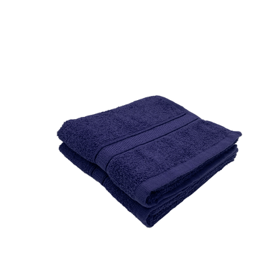 Daffodil Hand Towel (Navy Blue) Stripe Diamond Dobby (60 x 110 Cm) 100% Cotton - (Set of 2) 500 Gsm