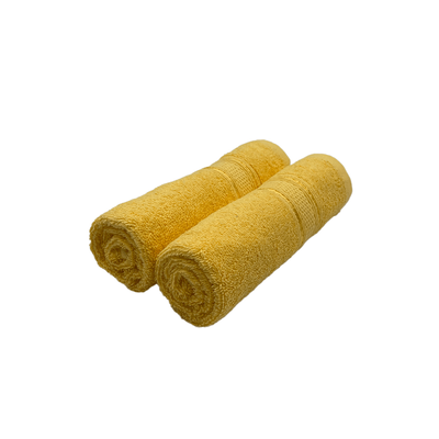 Daffodil Hand Towel (Yellow) Stripe Diamond Dobby (60 x 110 Cm) 100% Cotton - (Set of 2) 500 Gsm
