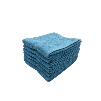 Daffodil Hand Towel (Light Blue) Stripe Diamond Dobby (60 x 110 Cm) 100% Cotton - (Set of 6) 500 Gsm