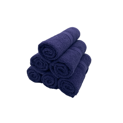 Daffodil Hand Towel (Navy Blue) Stripe Diamond Dobby (60 x 110 Cm) 100% Cotton - (Set of 6) 500 Gsm