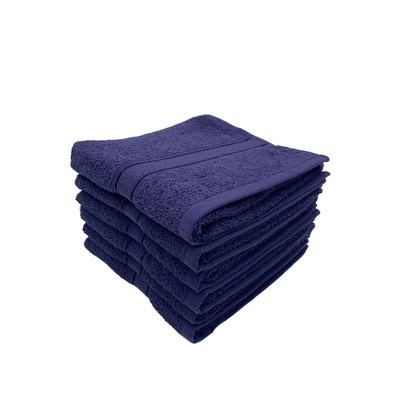 Daffodil Hand Towel (Navy Blue) Stripe Diamond Dobby (60 x 110 Cm) 100% Cotton - (Set of 6) 500 Gsm