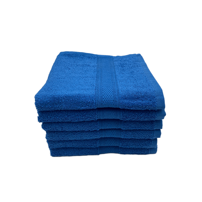 Daffodil Hand Towel (Royal Blue) Stripe Diamond Dobby (60 x 110 Cm) 100% Cotton - (Set of 6) 500 Gsm