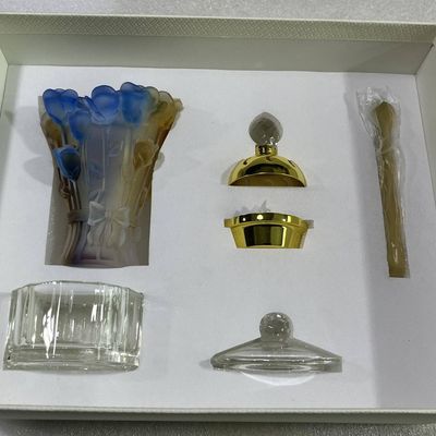 BLISS VIE Crystal Glass Bakhoor Incense Burner - Gift Set - Rose White Colour