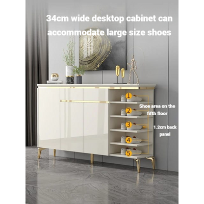 Wooden Shoe Storage Cabinet 158 cm - Off white