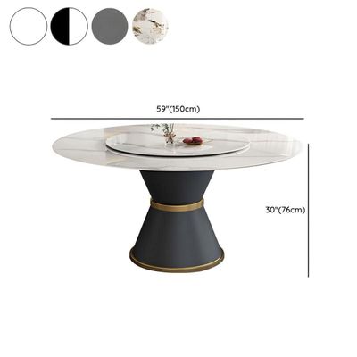 Wooden Twist Exclusive Modern Round Table Rock Slab Tabletop