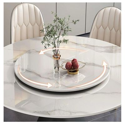 Wooden Twist Exclusive Modern Round Table Rock Slab Tabletop