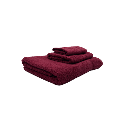 Daffodil Face Towel (30 x 30 Cm) Hand Towel (40 x 60 Cm) Bath Towel (70 x 140 Cm) Burgundy Stripe Diamond Dobby 100% Cotton -  (Set of 3) 500 Gsm