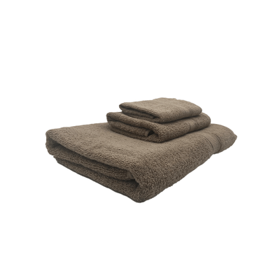 Daffodil Face Towel (30 x 30 Cm) Hand Towel (40 x 60 Cm) Bath Towel (70 x 140 Cm) Dark Beige Stripe Diamond Dobby 100% Cotton -  (Set of 3) 500 Gsm