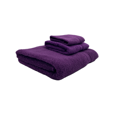 Daffodil Face Towel (30 x 30 Cm) Hand Towel (40 x 60 Cm) Bath Towel (70 x 140 Cm) Purple Stripe Diamond Dobby 100% Cotton -  (Set of 3) 500 Gsm