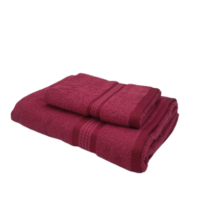 Daffodil Hand Towel (40 x 70 Cm) Bath Towel (70 x 140 Cm) Pink Stripe Diamond Dobby 100% Cotton - (Set of 2) 500 Gsm