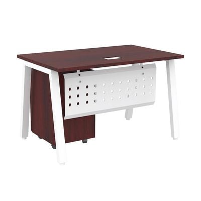 Mahmayi Bentuk 139-12 Apple Cherry Modern Workstation - Multi-Functional MDF Desk with Smart Cable Management, Secure & Robust - Ideal for Home and Office Use (With Drawer)