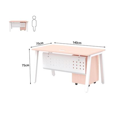 Mahmayi Bentuk 139-14 Oak Modern Workstation - Multi-Functional MDF Desk with Smart Cable Management, Secure & Robust - Ideal for Home and Office Use (With Drawer)