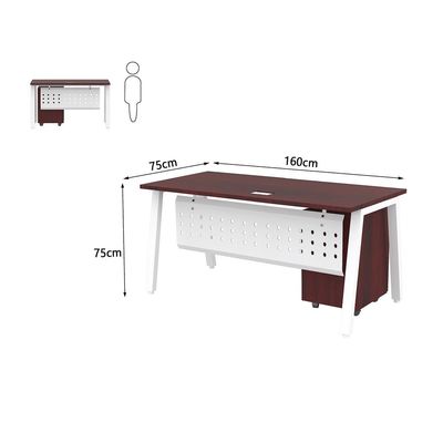 Mahmayi Bentuk 139-16 Apple Cherry Modern Workstation - Multi-Functional MDF Desk with Smart Cable Management, Secure & Robust - Ideal for Home and Office Use (With Drawer)