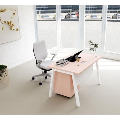 Mahmayi Bentuk 139-18 Oak Modern Workstation - Multi-Functional MDF Desk with Smart Cable Management, Secure & Robust - Ideal for Home and Office Use (With Drawer)