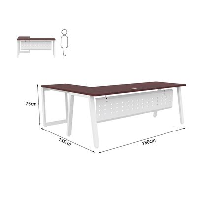 Mahmayi Bentuk 139-18L Apple Cherry Modern Workstation - Multi-Functional MDF Desk with Smart Cable Management, Secure & Robust - Ideal for Home and Office Use (Without Drawer)