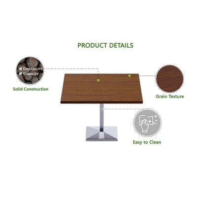 Mahmayi Ristoran 500PE 24-Seater Square Modular Pantry Table- Durable Chrome Pedestal Base, Easy to Clean, Ideal for Home & Commercial Kitchen Organization, Workspace Enhancement(Dark Walnut,720Cm)