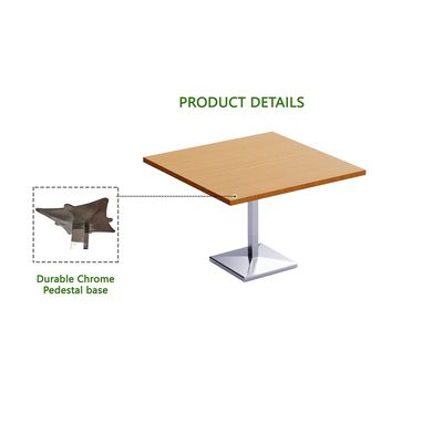 Mahmayi Ristoran 500PE 24-Seater Square Modular Pantry Table- Durable Chrome Pedestal Base, Easy to Clean, Ideal for Home & Commercial Kitchen Organization, Workspace Enhancement(Light Walnut,720Cm)