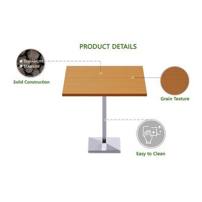 Barra 500X500E-720 24 seater Square Base H105 Bar Table Light Walnut