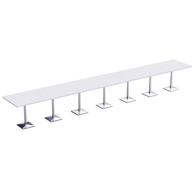 Barra 500X500E-840 28 seater Square Base H105 Bar Table White