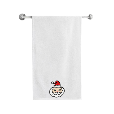 Iris Embroidered For You Bath Towel (70 x 140 Cm) White Santaclaus 100% Cotton - (Set of 1) 600 Gsm