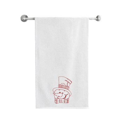 Iris Embroidered For You Bath Towel (70 x 140 Cm) White Snowman with Scarf and Cap 100% Cotton - (Set of 1) 600 Gsm