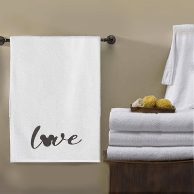 Iris Embroidered For You Bath Towel (70 x 140 Cm) White Mickey Love 100% Cotton - (Set of 1) 600 Gsm