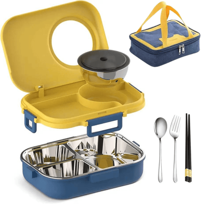 Stainless Steel Yellow Tiffin Box Lunch Box Kids Adults