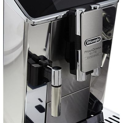 Delonghi PrimaDonna Elite Bean To Cup Fully Automatic Coffee Machine with Built In Grinder,Americano, Cappuccino, Latte, Macchiato & Espresso Maker For Home & Office, ECAM650.85.MS, Metalic & Black