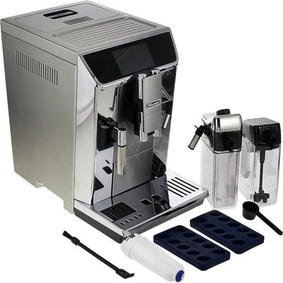 Delonghi PrimaDonna Elite Bean To Cup Fully Automatic Coffee Machine with Built In Grinder,Americano, Cappuccino, Latte, Macchiato & Espresso Maker For Home & Office, ECAM650.85.MS, Metalic & Black