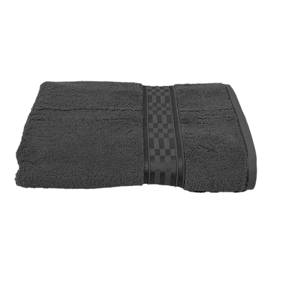 Home Ultra (Grey) Premium Bath Towel (70 x 140 Cm - Set of 1) 100% Cotton Highly Absorbent, High Quality Bath linen with Checkered Dobby (550 Gsm)