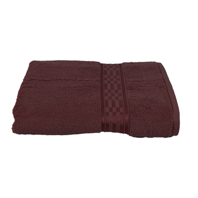 Home Ultra (Burgundy) Premium Bath Towel (70 x 140 Cm - Set of 1) 100% Cotton Highly Absorbent, High Quality Bath linen with Checkered Dobby (550 Gsm)