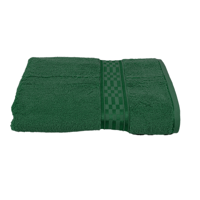 Home Ultra (Green) Premium Bath Towel (70 x 140 Cm - Set of 1) 100% Cotton Highly Absorbent, High Quality Bath linen with Checkered Dobby (550 Gsm)