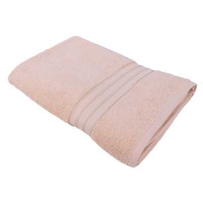 Home Trendy (Cream) Premium Bath Towel (70 x 140 Cm - Set of 1) 100% Cotton Highly Absorbent, High Quality Bath linen with Striped Dobby (550 Gsm)
