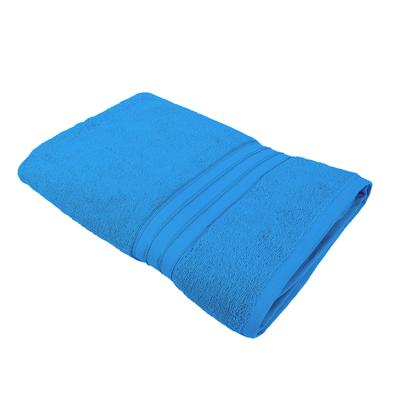 Home Trendy (Blue) Premium Bath Towel (70 x 140 Cm - Set of 1) 100% Cotton Highly Absorbent, High Quality Bath linen with Striped Dobby (550 Gsm)
