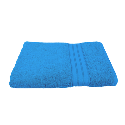 Home Trendy (Blue) Premium Bath Towel (70 x 140 Cm - Set of 1) 100% Cotton Highly Absorbent, High Quality Bath linen with Striped Dobby (550 Gsm)