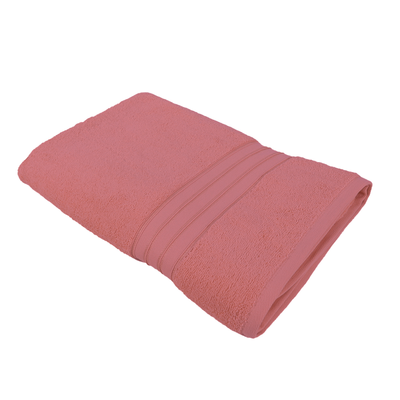 Home Trendy (Pink) Premium Bath Towel (70 x 140 Cm - Set of 1) 100% Cotton Highly Absorbent, High Quality Bath linen with Striped Dobby (550 Gsm)