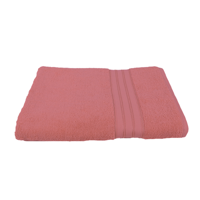 Home Trendy (Pink) Premium Bath Towel (70 x 140 Cm - Set of 1) 100% Cotton Highly Absorbent, High Quality Bath linen with Striped Dobby (550 Gsm)