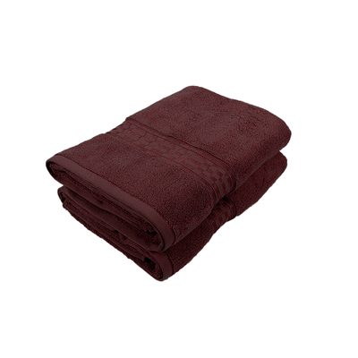 Home Ultra (Burgundy) Premium Bath Towel (70 x 140 Cm - Set of 2) 100% Cotton Highly Absorbent, High Quality Bath linen with Checkered Dobby (550 Gsm)