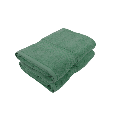 Home Ultra (Green) Premium Bath Towel (70 x 140 Cm - Set of 2) 100% Cotton Highly Absorbent, High Quality Bath linen with Checkered Dobby (550 Gsm)