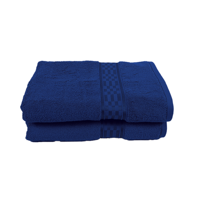 Home Ultra (Blue) Premium Bath Towel (70 x 140 Cm - Set of 2) 100% Cotton Highly Absorbent, High Quality Bath linen with Checkered Dobby (550 Gsm)