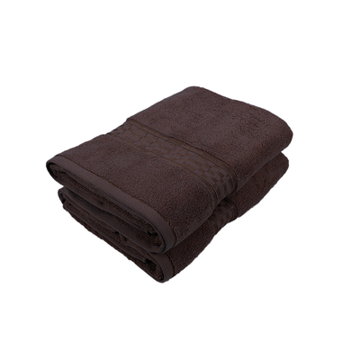 Home Ultra (Brown) Premium Bath Towel (70 x 140 Cm - Set of 2) 100% Cotton Highly Absorbent, High Quality Bath linen with Checkered Dobby (550 Gsm)