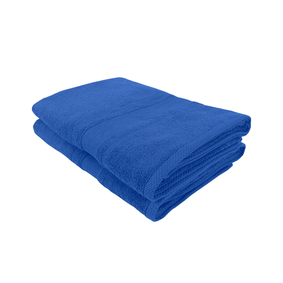 Home Castle (Blue) Premium Bath Towel (70 x 140 Cm - Set of 2) 100% Cotton Highly Absorbent, High Quality Bath linen with Diamond Dobby (550 Gsm)