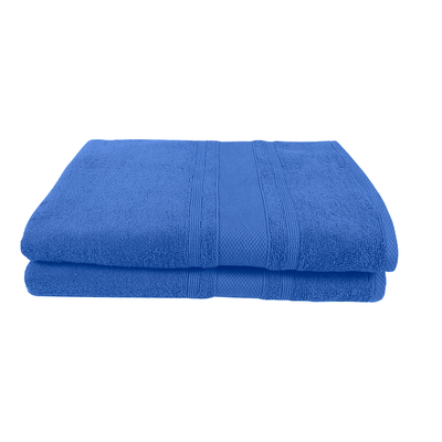 Home Castle (Blue) Premium Bath Towel (70 x 140 Cm - Set of 2) 100% Cotton Highly Absorbent, High Quality Bath linen with Diamond Dobby (550 Gsm)