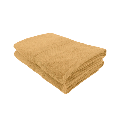 Home Castle (Cream) Premium Bath Towel (70 x 140 Cm - Set of 2) 100% Cotton Highly Absorbent, High Quality Bath linen with Diamond Dobby (550 Gsm)