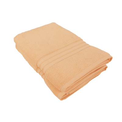 Home Trendy (Peach) Premium Bath Towel (70 x 140 Cm - Set of 2) 100% Cotton Highly Absorbent, High Quality Bath linen with Striped Dobby (550 Gsm)