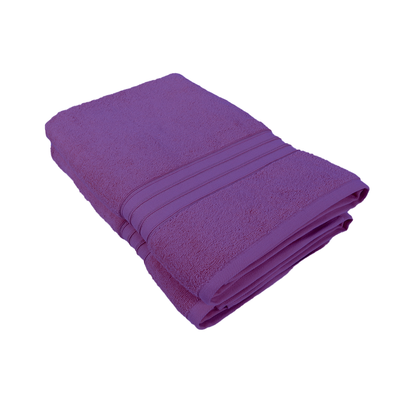 Home Trendy (Lavender) Premium Bath Towel (70 x 140 Cm - Set of 2) 100% Cotton Highly Absorbent, High Quality Bath linen with Striped Dobby (550 Gsm)